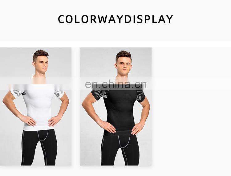 Wholesale New Ribbed Knitted Sports Men's T Shirts Breathable Training Shirt