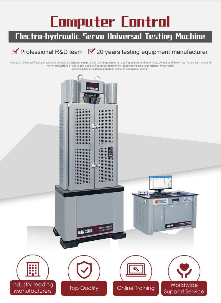HST 100kN 300kN 500kN 600kN 1000kN 2000kN Load Cell Servo Hydraulic Utm Universal Testing Machine Tester Price WAW-B