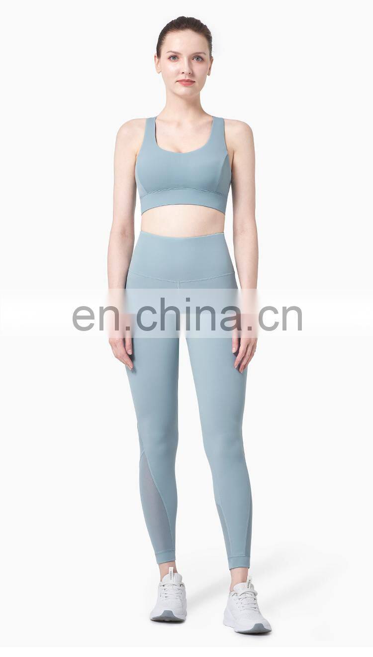 Wholesale Custom Women Yoga Pant Fitness Apparel High Waisted Workout Sport Mesh Yoga Leggings