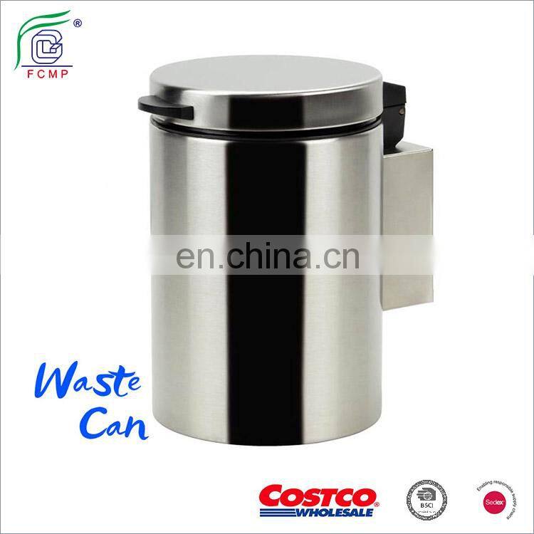 High quality pedal bin stainless steel hotel wall mounted bin