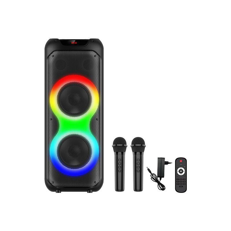 ZQS10215 super power 60W wireless 10-inch*2 deep bass OEM party speaker with colorful lights