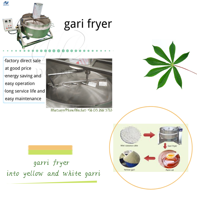 garri fryer into yellow and white garri
