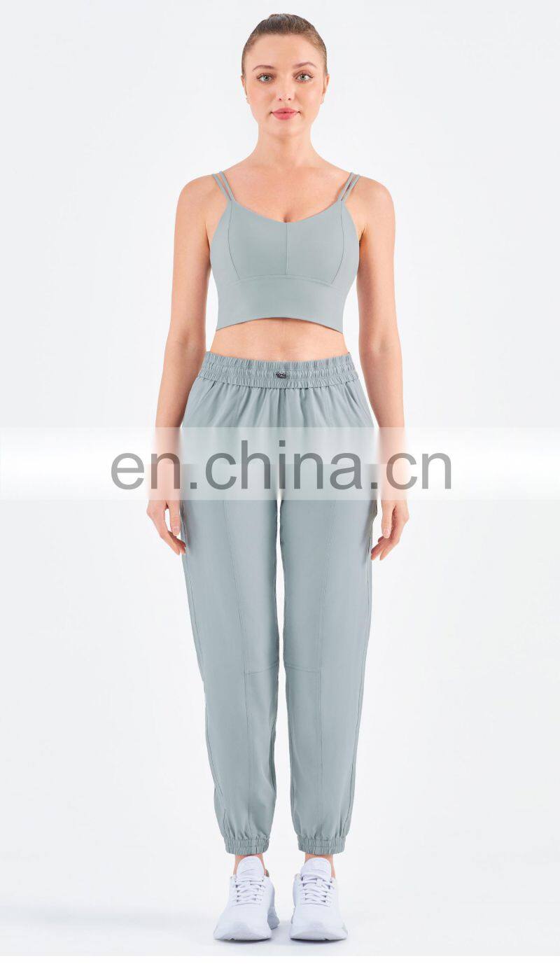 UV Protection Outdoor Sweatpants Drawstring Gym Jogger Woman Yoga Pants With Pocket