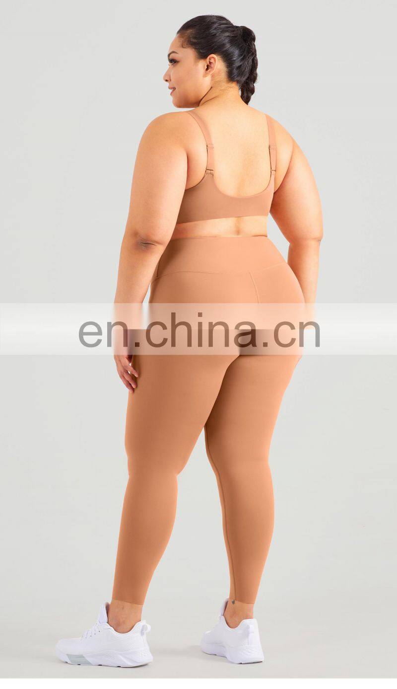 Wholesale Nude Comfortable Backless Sports Bra Gym Wide Adjustable Strap Yoga Top