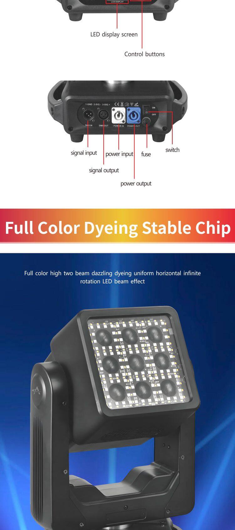 WJ460 Professional Lighting Factory Wholesale 4x60W Double-sided Electrodeless Beam Lighting Double Moving Head Light