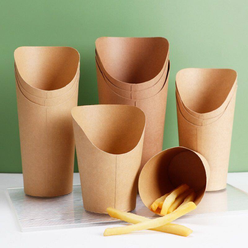 Slant mouth kraft paper food cup