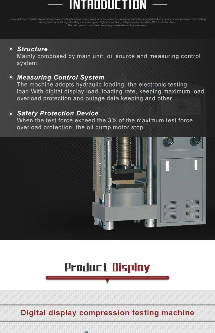 2000kn Digital Display Pressure Gauge Calibration of Compression Testing Machine