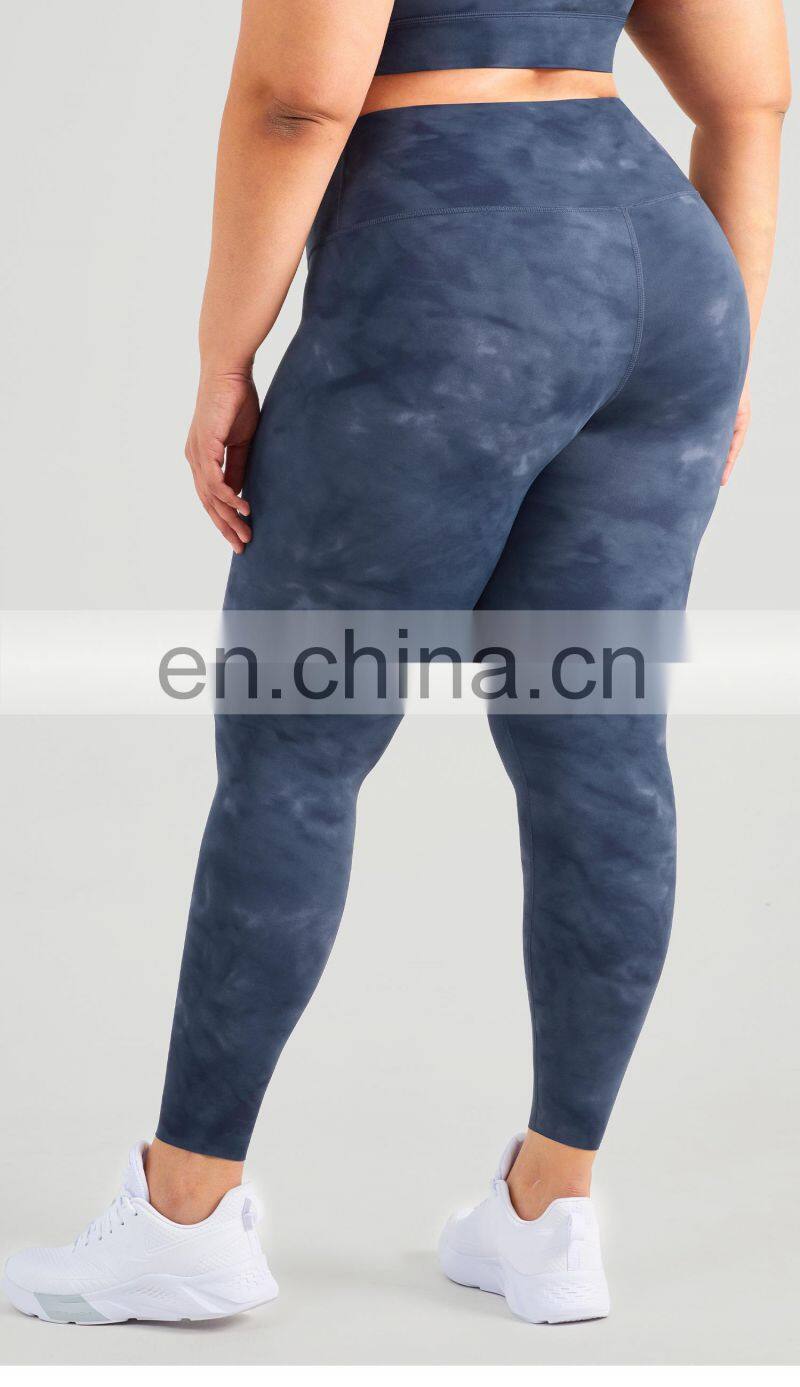 Tik Tok Plus Size Yoga Pants Wear On Both Sides Workout Tie Dye Push Up Leggings