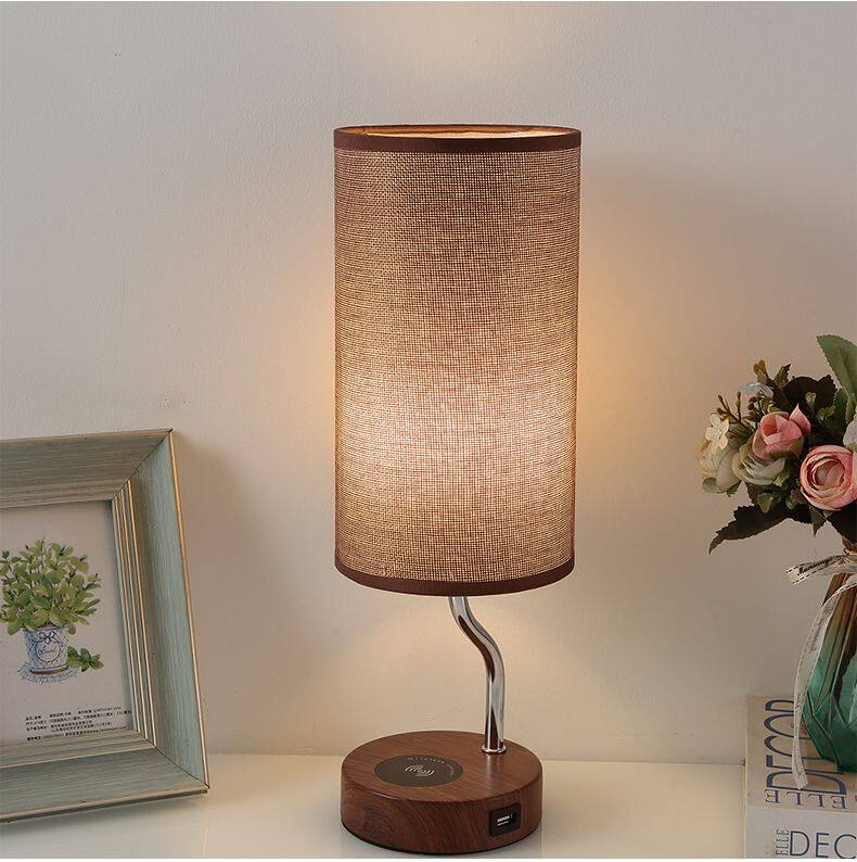 LED Bedside Lamp Wireless Charging Touch Lamp Three-level Dimming Lamp