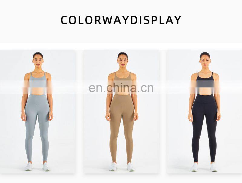 Hot Sale Women Sexy Yoga Sets Fitness Breathable Gym V Back Sport Bra Suit