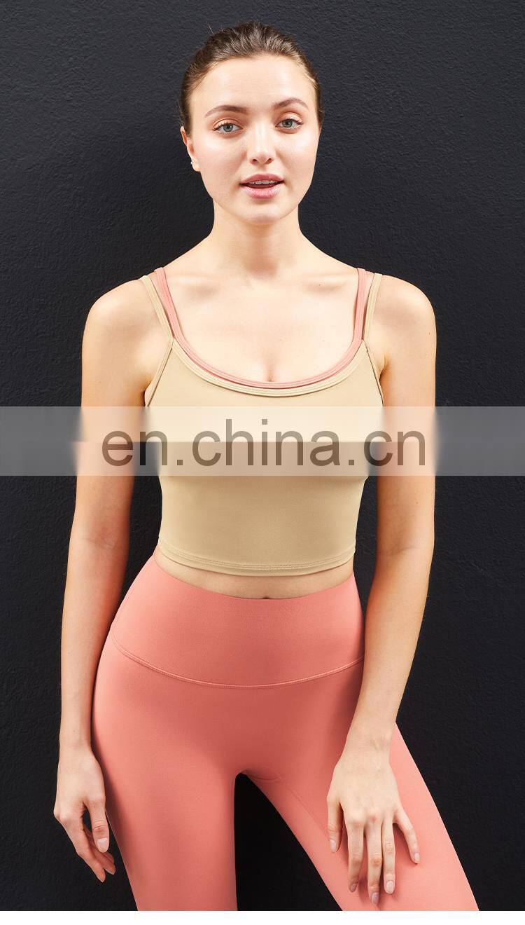 New Arrival Two-Color Stitching Yoga Bra Top Super Soft Sports Bras For Women Fitness