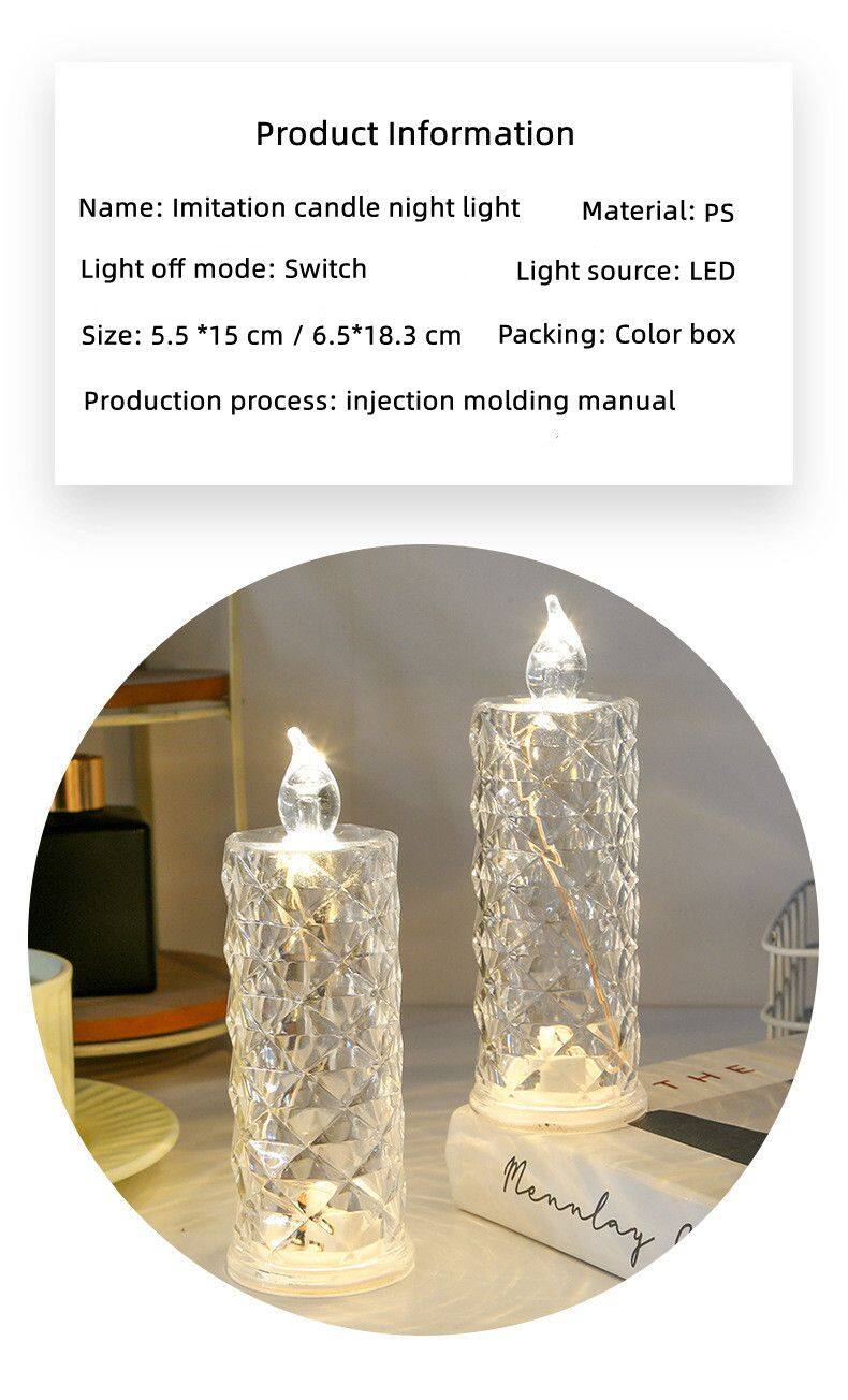 LED Rose Halo Candle Light Romantic Night Light Creative Luminous Electronic Candle Night Light