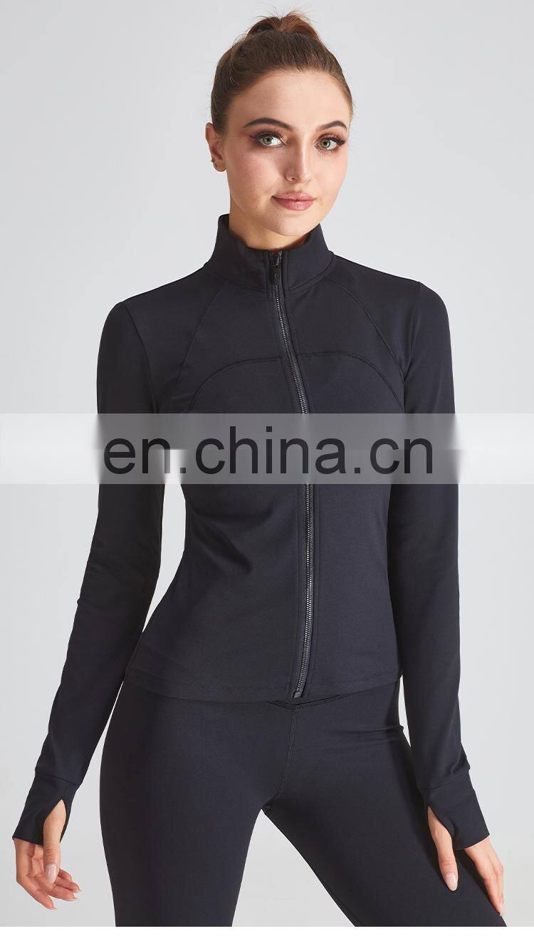 Christmas 2022 Custom Logo Sport Wear Thumb Holes Gym Jacket Women Long Sleeve