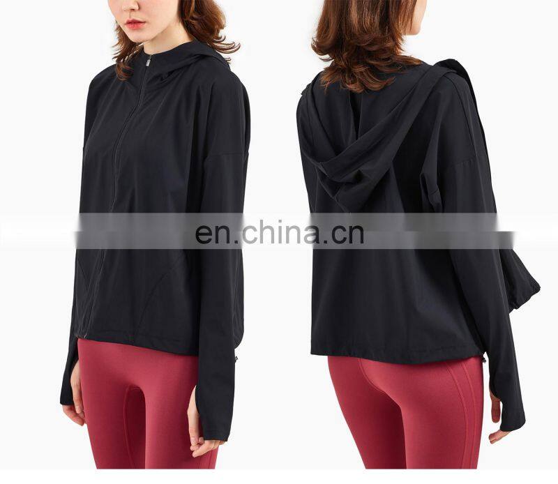 ECO Womens Sports Running Yoga Jacket Full Zip Track Turtleneck Gym Workout Top