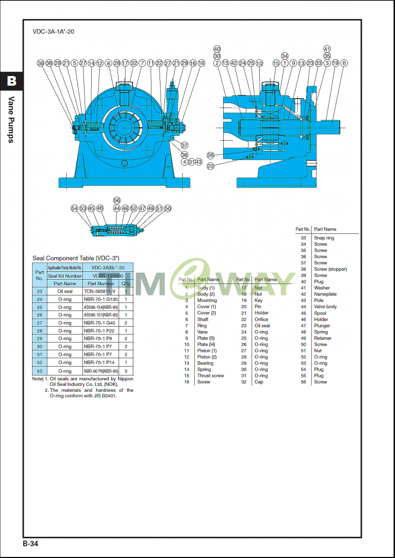 TIMEWAY Hydraulic Pump VDC-1A-F40D-20 High Pressure Variable Displacement Vane Pump Replacement for TAIWAN EALY