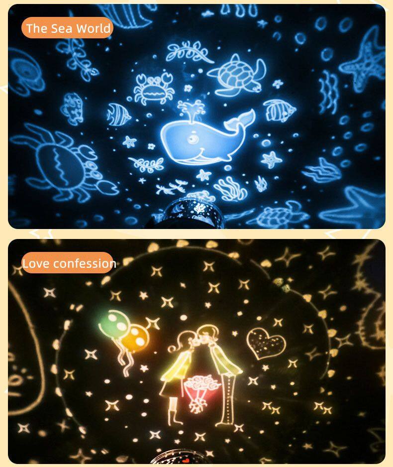 Crown Duck Projection Light LED Dazzling Music Atmosphere Light Romantic USB Rotary Remote Control Starry Night Light