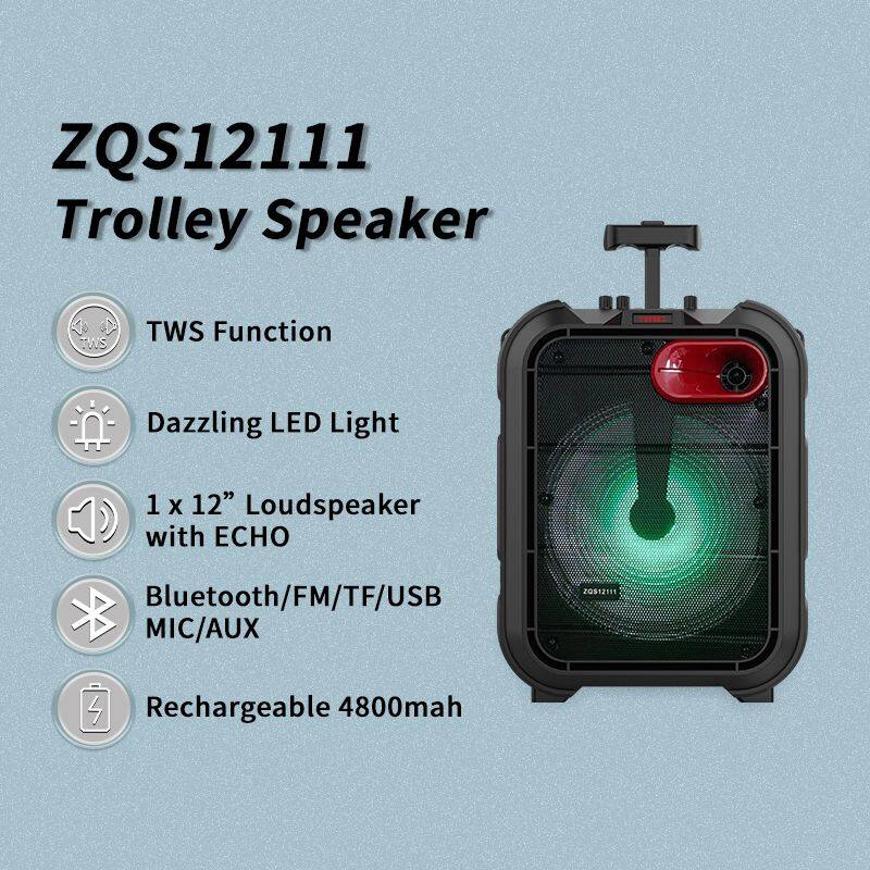 ZQS12111 30W power with remote control single 12-inch speaker bluetooth speaker with colorful lights