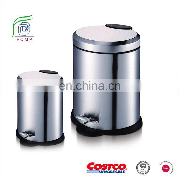 high quality stainless steel waste bin pedal dustbin step bin with soft close cover