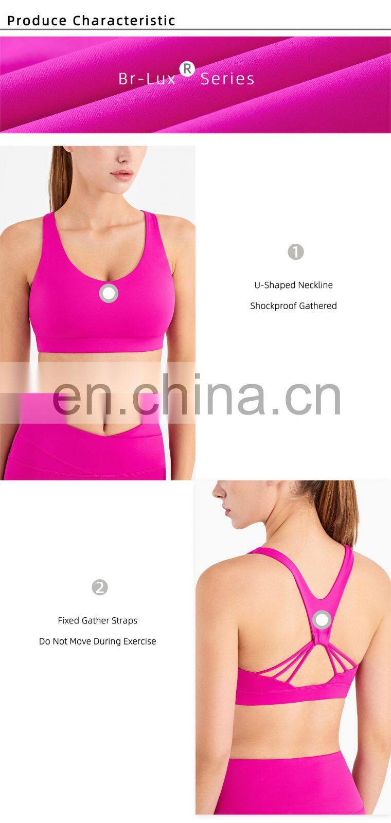 Fashion 2022 New Crossback Style Women Nude Sport Use Fitness Yoga Tops Bra