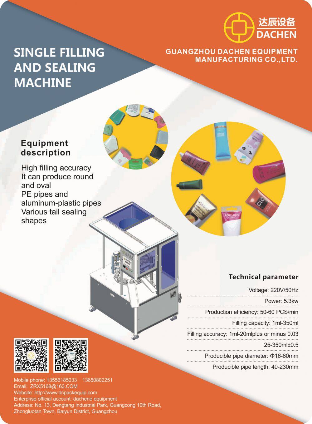 Single filling and sealing machine(9)