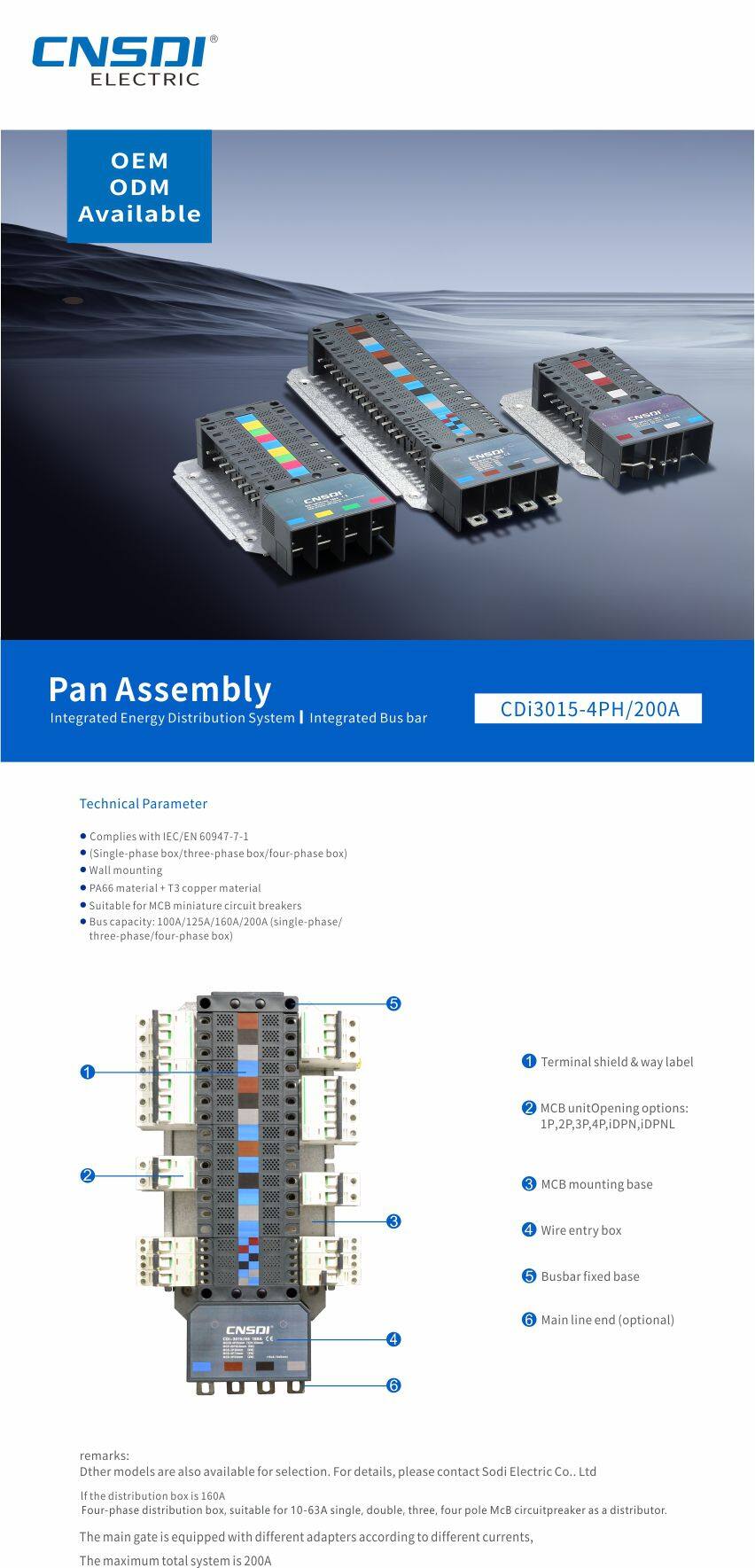 CDi3015-3PH200A MCB Busbar Pan Assembly (1)