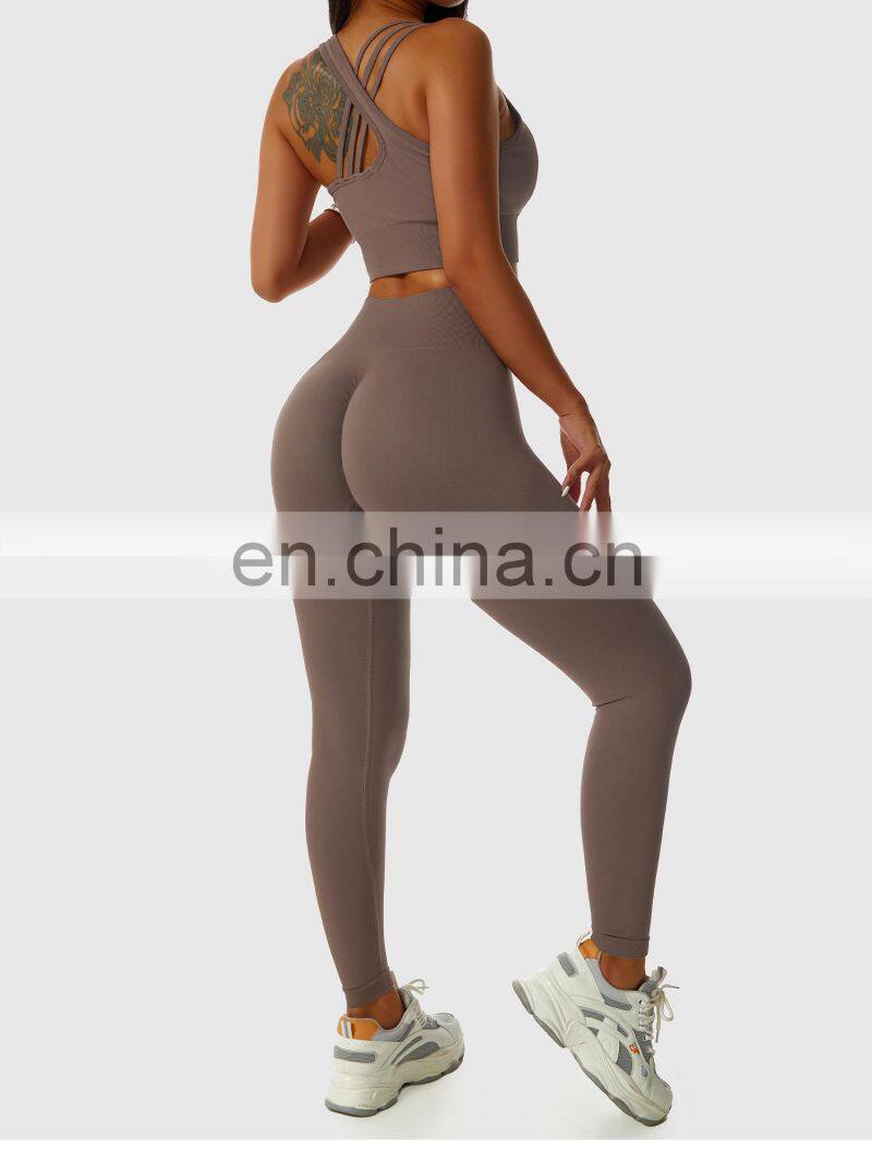 Factory Sales Seamless Scrunch Butter Yoga Leggings Gym High Waist Sports Fitness Pants