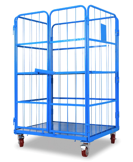 Chariot à outils pliable en fil de fer roulant pour entrepôt, logistique et atelier