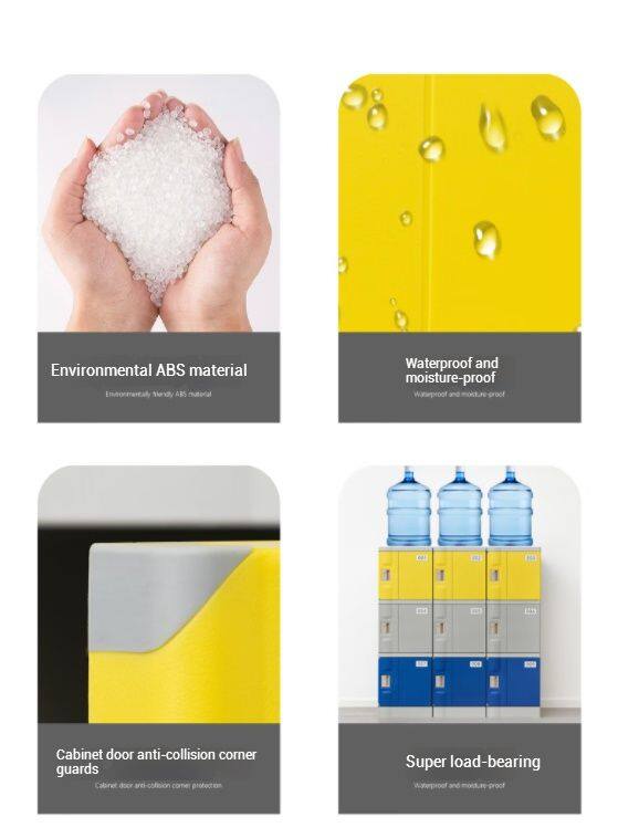 Features of eco-friendly ABS material furniture: waterproof, anti-collision corners, and high load-bearing capacity.