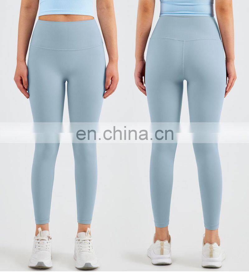 Super Tummy Control Anti Rolling Yoga Leggings Custom Gym Butt Lift Sports Pants