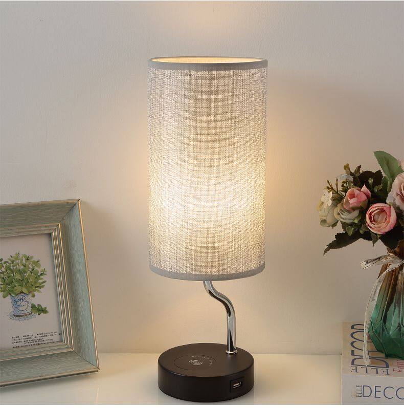 LED Bedside Lamp Wireless Charging Touch Lamp Three-level Dimming Lamp