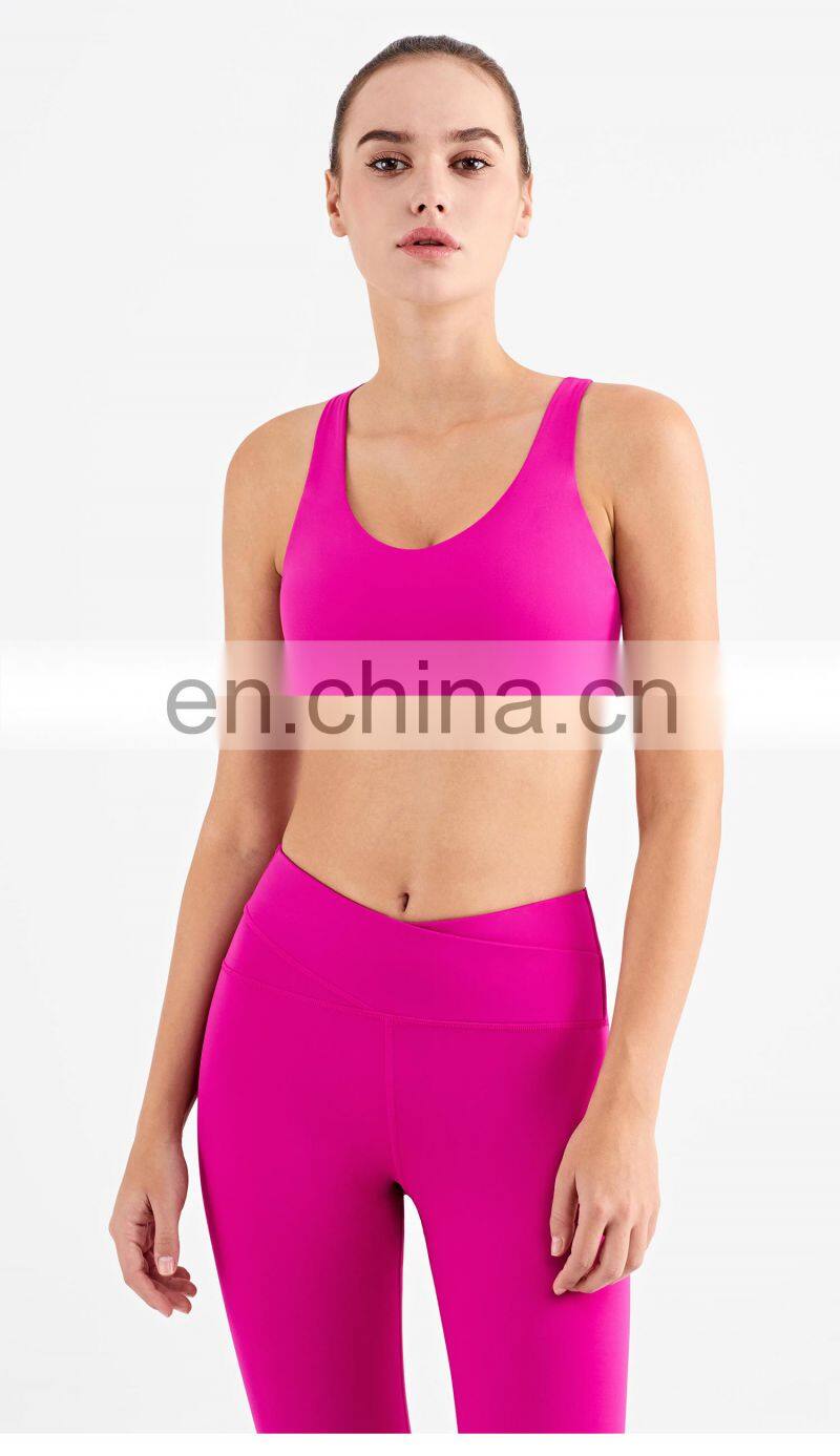 Fashion 2022 New Crossback Style Women Nude Sport Use Fitness Yoga Tops Bra