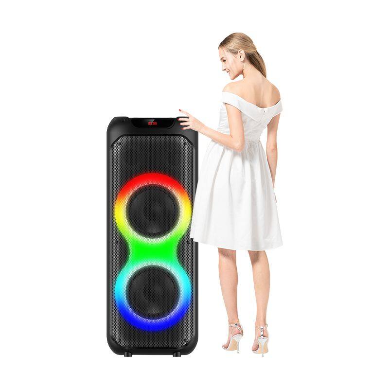 ZQS10215 super power 60W wireless 10-inch*2 deep bass OEM party speaker with colorful lights
