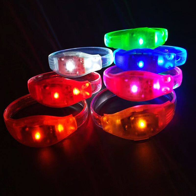 Wedding Decoration LED Light up Music Glow Silicone Wristband Custom LOGO LED Sound Activated Wristband