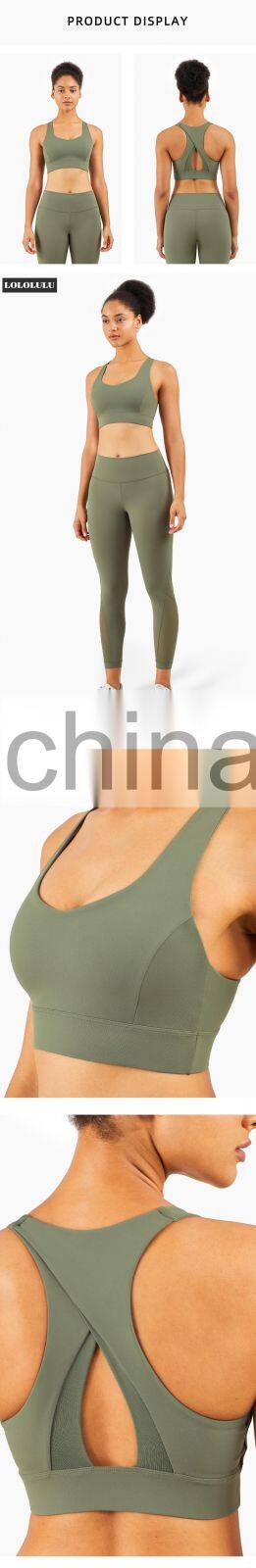 Gym mesh Yoga Sports high support sports bra Custom Logo Privates Label girls gym wear