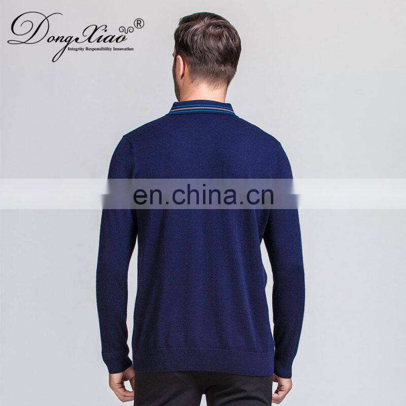 100% Merino Wool Sweater for Men Lightweight Long Sleeve Pullover Winter Knitted T-shirt 16gg