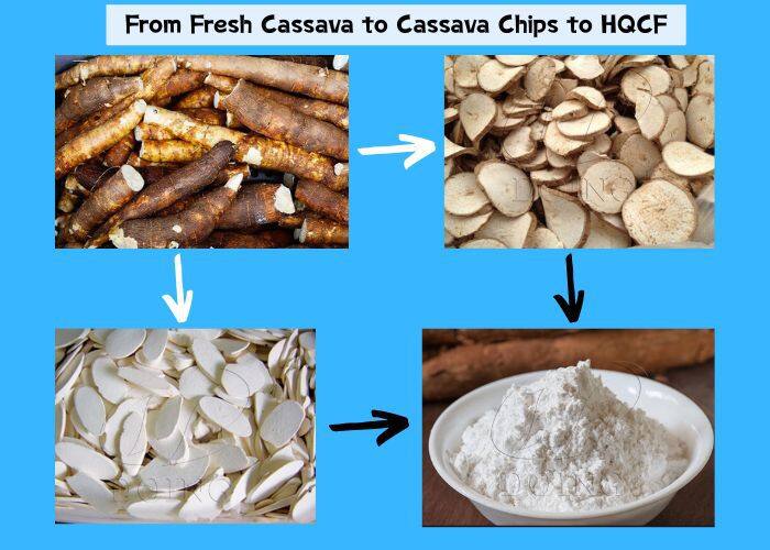 From cassava chips to HQCF(high quality cassava flour): What machines will be used?