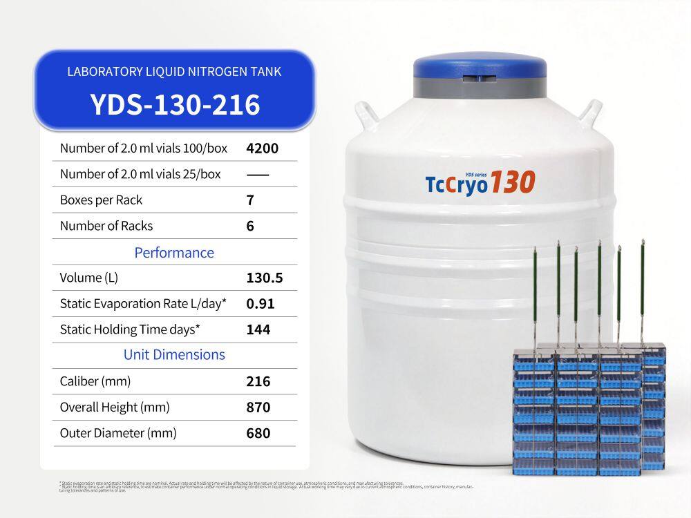 TcCryo 130L lab liquid nitrogen container