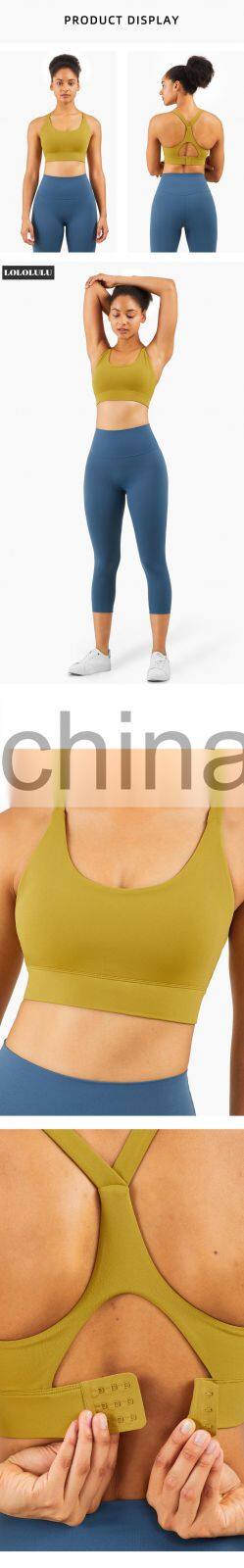 2022 Hot Sale Plus Size Women Hallow Out Back Sexy Sports Bra Custom Top Fitness
