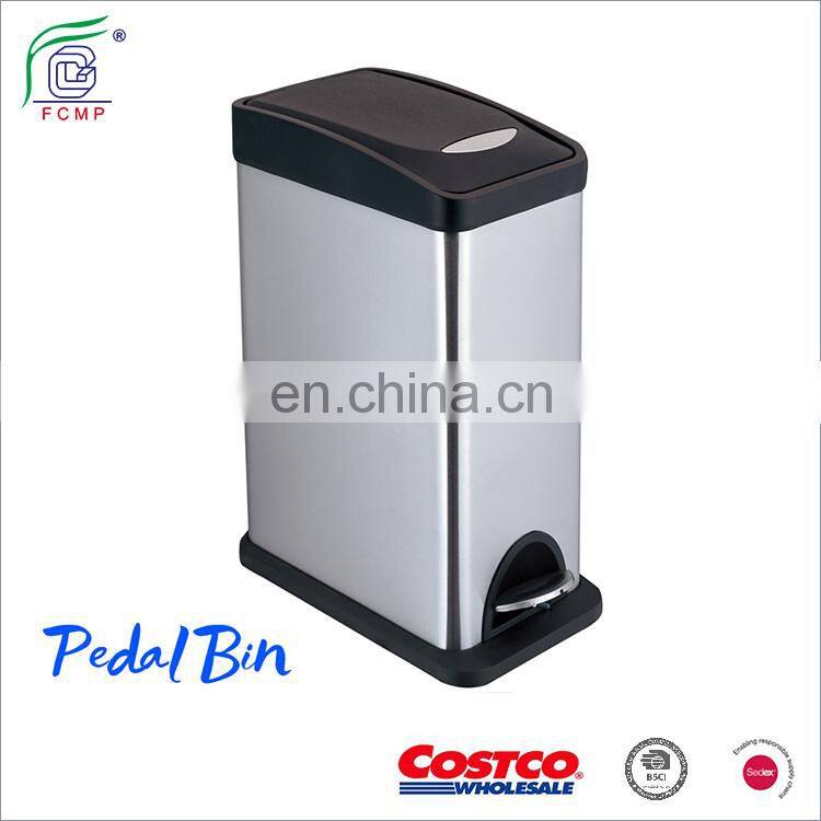 8 litre sanitary dustbin plastic foot pedal step satin coating office dustbin