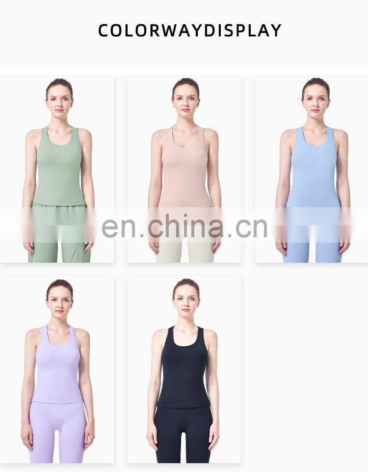 Women Yoga Wear Female Fitness Clothing Racer Back Gym Tank Top Running Sport Tank Top