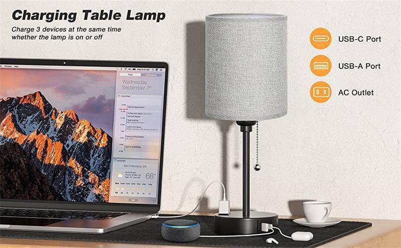 Nordic Style Bedroom Table Lamp Study Room Decoration USB Desk Lamp Led Bedside Table Lamp