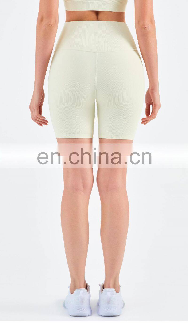 2022 Ribbed Biker Running Shorts For Women Gym Fitness Yoga Wear Without T Line