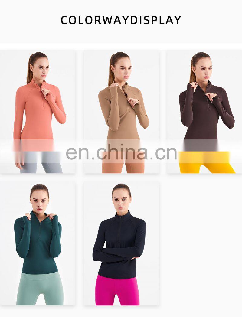 2022 Yoga Top Fitness Jacket With Thumb Holes High Strength Zipper Sport Running Jackets Women