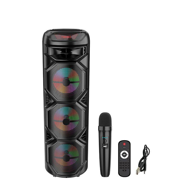 ZQS8301 hot sell deep bass sound 40W power 8 inch*3 wireless party speaker with colorful lights