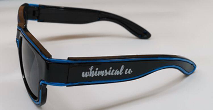 Party Decoration Black Lens USB Charging EL Light up Sunglasses Wireless Rechargeable LED Glasses