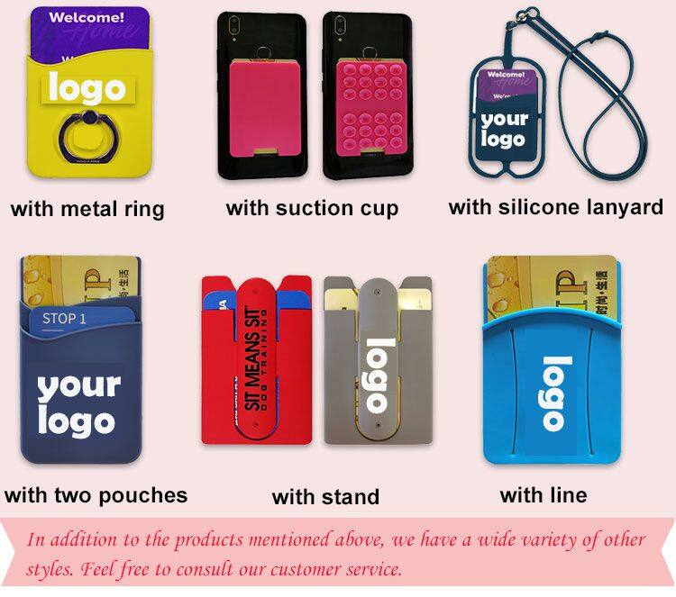 Adhesive Smart Phone Credit ID Silicone Card Holder Wallet Rubber Pouch Pocket