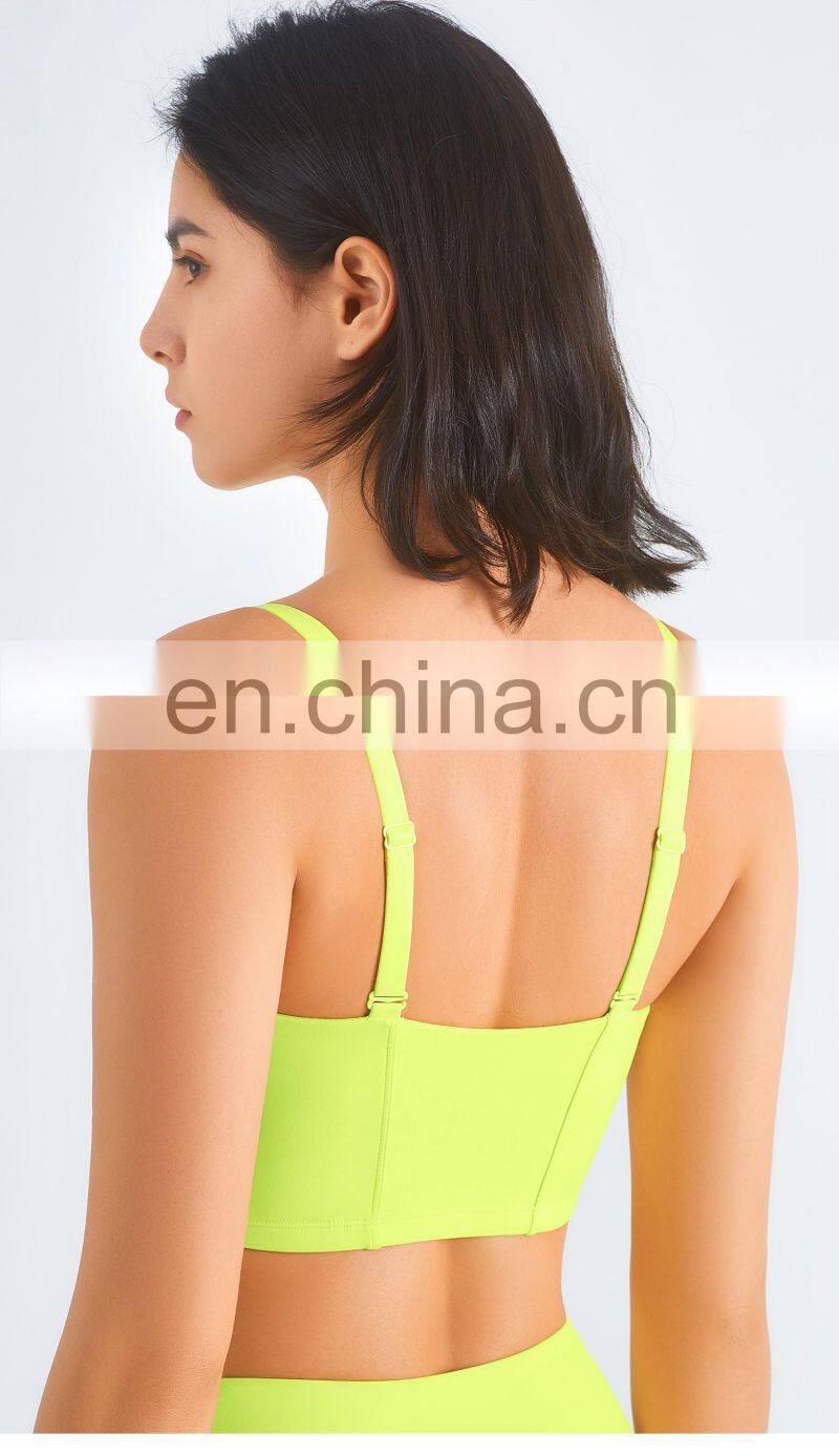 Tik Tok Multi Color Adjustable High Impact Sports Bra Breathable Backless Gym Top