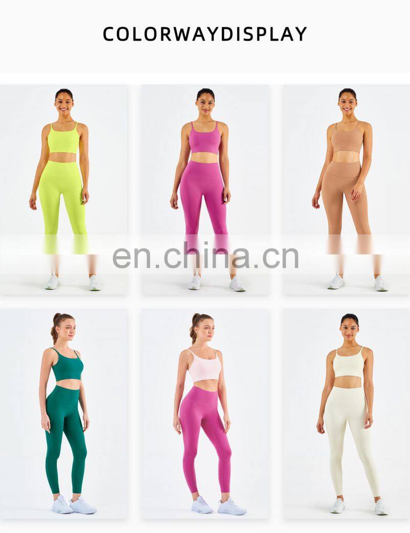 Multi Color Sport Bra Set Exercise Outfits Women Sets 2 Pieces High Support Yoga Pants
