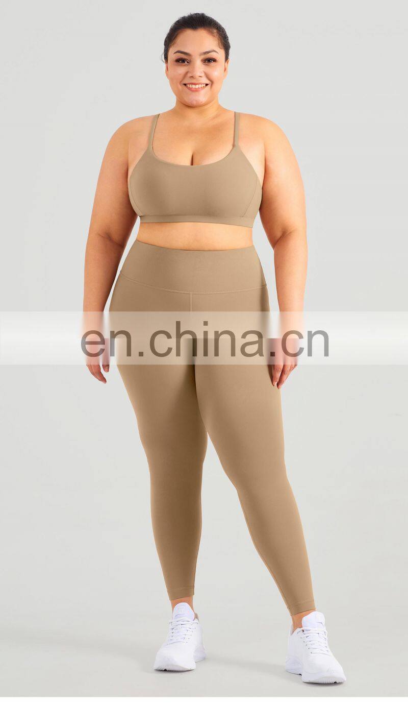 Hot Sale Women Sexy Yoga Sets Fitness Breathable Gym V Back Sport Bra Suit