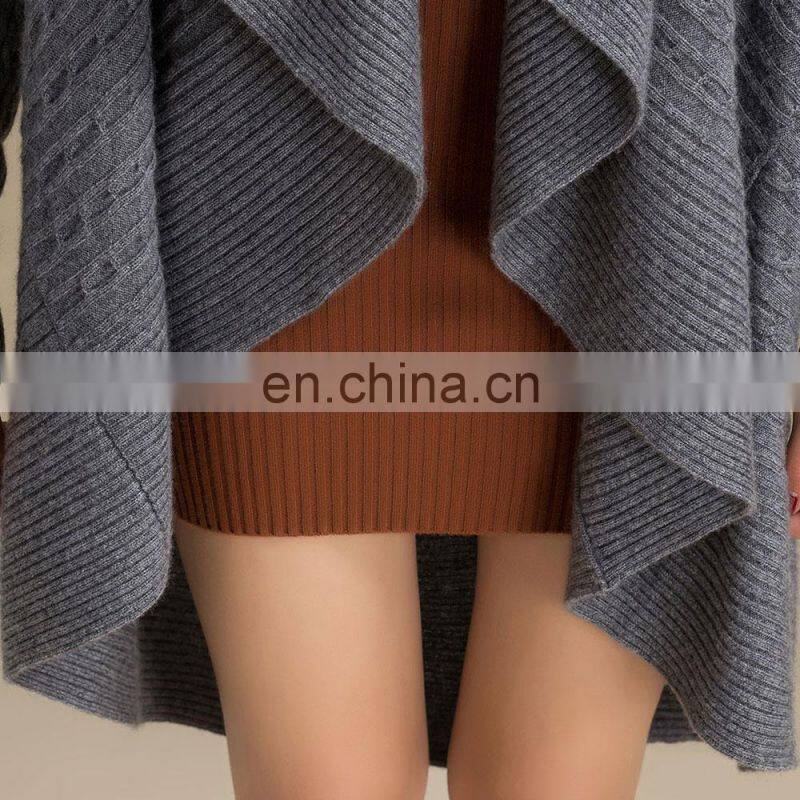 Womens Casual Sweater Cardigan Scarf Collar Long Cardigans Women's Cashmere Sweaters